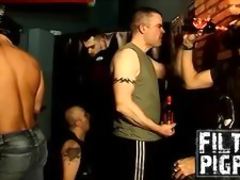 Pissing orgy in the backroom hall with some horny guys